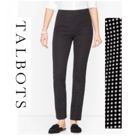 Talbots Chatham Crop  Pants Size 10 Stretch Pull On Crop Polka Dot NWOT - Picture 1 of 11